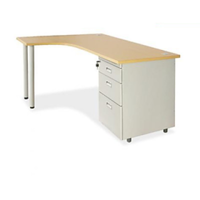 Bàn làm việc chân sắt Juno Sofa NT 190 BLT14CT-HS3 ngăn kéo liền bàn 140 x 120 x 75 cm