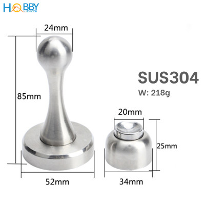 Bộ chặn cửa nam châm hít mạnh inox 304 mẫu khoan Hobby Home Decor CC8