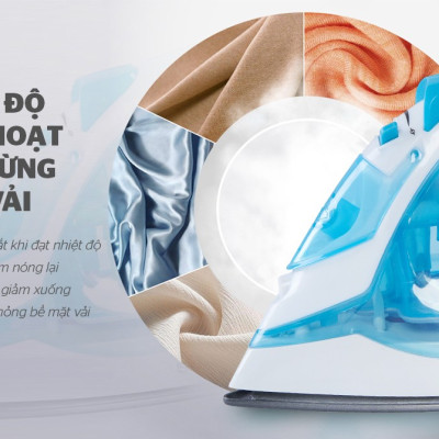 Bàn Là Hơi SUNHOUSE SHD2065 - Công Suất 1600W - Thân Nhựa ABS Chịu Nhiệt Tốt - Mặt Bàn Là Chống Dính - Phun Hơi Liên Tục - Tiện Lợi Với 5 Chế Độ Là - Hàng Chính Hãng