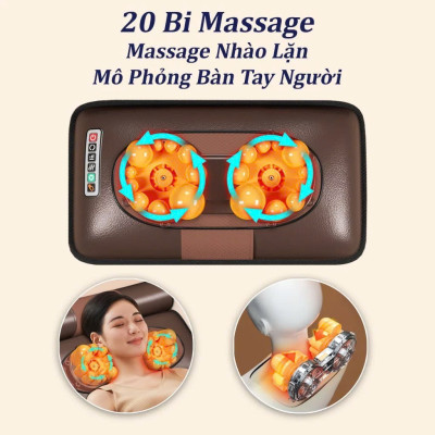 Đệm massage toàn thân Vispo VP-N24D Có 10 điểm rung toàn thân, massage chân riêng, túi khí kéo giãn cột sống