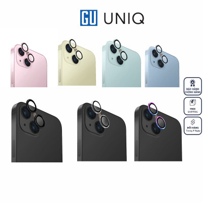 Kính UNIQ Optix Camera Lens Dành Cho iPhone 15 / 15 Plus bảo vệ ống kính khỏi bụi, trầy xước, dấu tay Hàng Chính Hãng