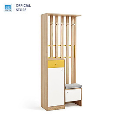 Kệ Gỗ Để Đồ Đa Năng Có Móc Treo Kèm Nệm Ngồi Hiện Đại Cho Phòng Khách Thương Hiệu SIB Decor KG36
