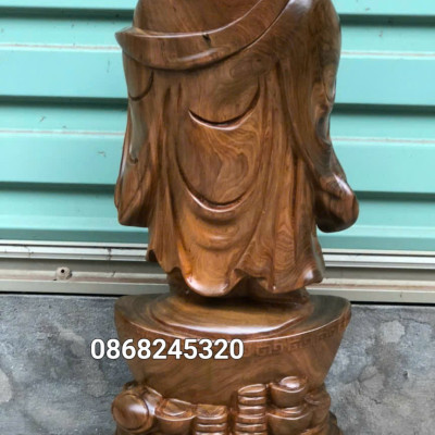 TƯỢNG PHẬT DI LẶC CHÚC PHÚC BẰNG GỖ BÁCH XANH KT CAO 60×25×13CM  