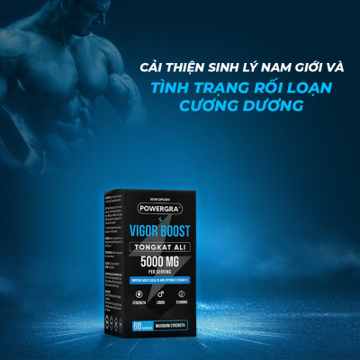 Viên uống phục hồi và tăng cường sinh lý nam giới Powergra Vigor Boost TongKat Ali - Hộp 60 viên