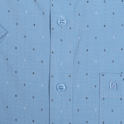 Áo sơ mi nam tay ngắn form suông vạt ngang Khatoco A1MN468T2-CNIN535-2606-N