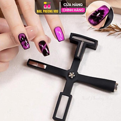 Nam Châm Mắt Mèo 5in1 Hình Chữ Thập Làm Nail, Nam Châm 5 Trong 1 Tạo Nhiều Hiệu Ứng Mắt Mèo Độc Đáo Cho Thợ Làm Nail