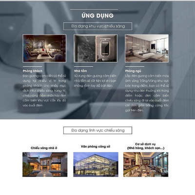 Đèn LED chiếu gương cảm biến tiết kiệm điện công suất 8w Model: G04.PIR 8W - Hàng Chính Hãng