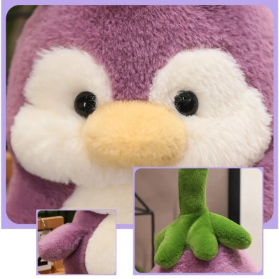 Thú nhồi bông chim cánh cụt cà tím đáng yêu - Size 25cm đến 70cm - Quà tặng gấu bông êm mịn cho bé.