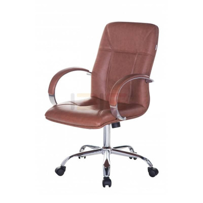 Ghế Trưởng Phòng Khung Đúc Tay Nhôm Ốp Chân Thép Mạ Cao Cấp IBIE IB206 - Nâu