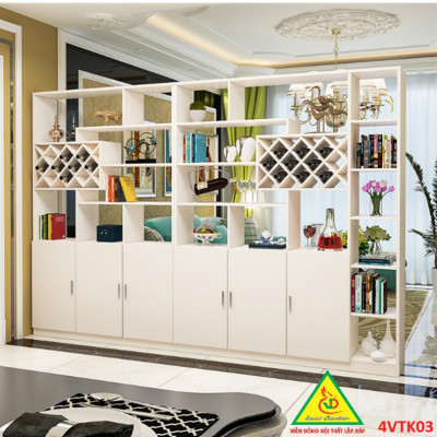 Vách ngăn kiêm tủ rượu trang trí phòng khách , nhà bếp 4VTK03 - NỘI THẤT LẮP RÁP VIENDONGADV