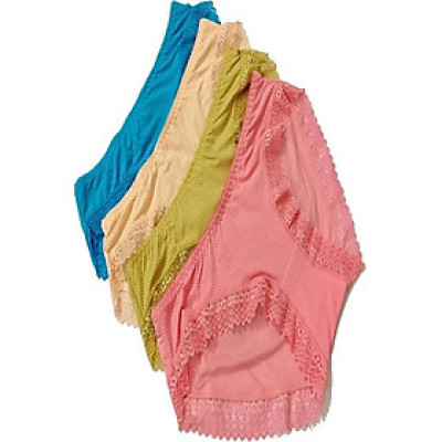 Combo 10 quần lót nữ su thông hơi viền ren cạp thấp