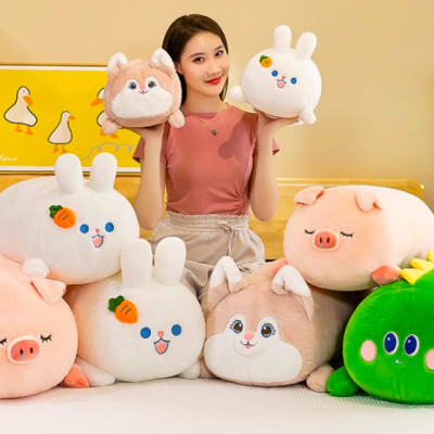 Thú nhồi bông ôm ngủ hình thỏ, khủng long, cáo hồng đáng yêu - Size từ 50cm đến 90cm - Quà tặng gấu bông thỏ lông mịn cho bé.