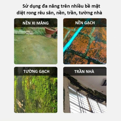 Dung Dịch Diệt Rong Rêu – Làm Sạch Tường, Mái Nhà, Sân Vườn Nhanh Chóng Túi 500gram
