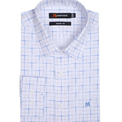 Áo sơ mi nam KHATOCO dài tay caro A1MD538T1-CNCR615-2609-D