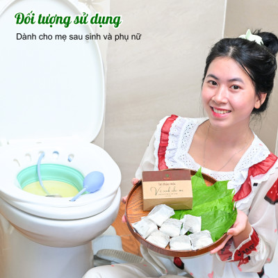 Bộ tái tạo, thơm tho cửa mình sau sinh Wonmom ( 1 Chậu xông cửa mình + 1 Hộp thảo mộc xông cô bé
