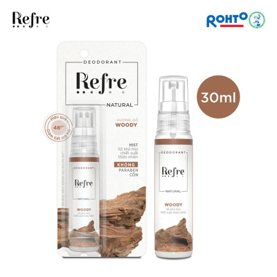 Xịt khử mùi chiết xuất thiên nhiên Refre Natural Woody Hương Gỗ 30ml