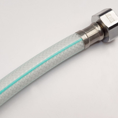 Dây cấp nước nhựa bọc bố dù chịu áp cao dài 60cm Eurolife EL-DCN60 (Trắng xanh)