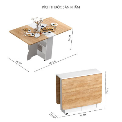 BÀN ĂN THÔNG MINH XẾP GỌN tiết kiệm không gian (đã lắp ráp) HUCHU