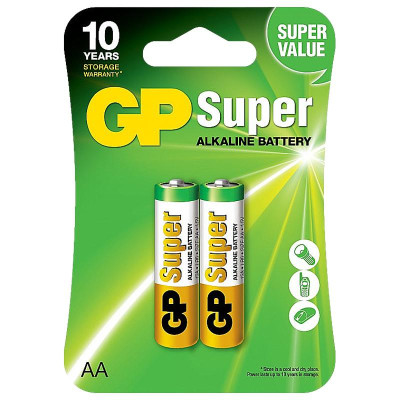 Vỉ 2 Pin Tiểu GP Super Alkaline Battery AA 1.5V - GP 15A-2U2