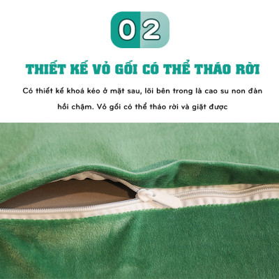 Gối tựa lưng văn phòng cao su non A kích thước 34 x 34 cm x 6/10cm