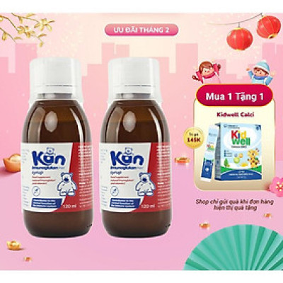 [Mua 2 Tặng 1 Canxi KidWell] 2 Siro Kan Imuno Glukan hỗ trợ miễn dịch nâng cao sức đề kháng cho bé - Chai 120ml