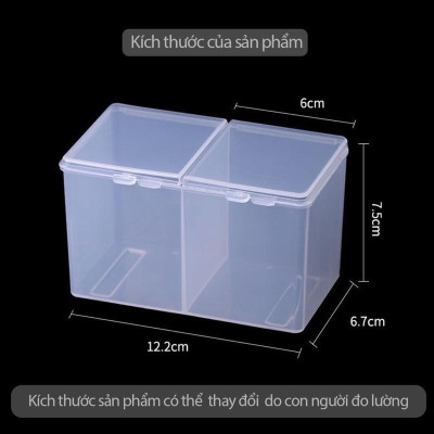 Hộp Đựng Giấy Lau Gel 2 Ngăn Bằng Nhựa Trong, Phụ Kiện Làm Nail Tiện Lợi 7.5x12x6.5cm, Thiết Kế Thông Minh Cho Tiệm Nail Gọn Gàng Chống Bụi