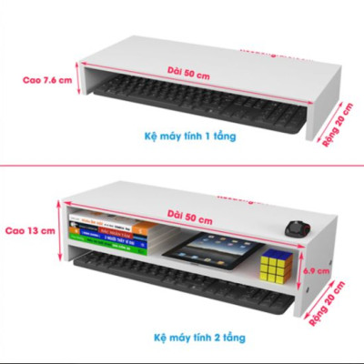 Kệ đỡ màn hình máy tính 2 tầng MS 07 lắp ghép - MÀU VÀNG NHẠT