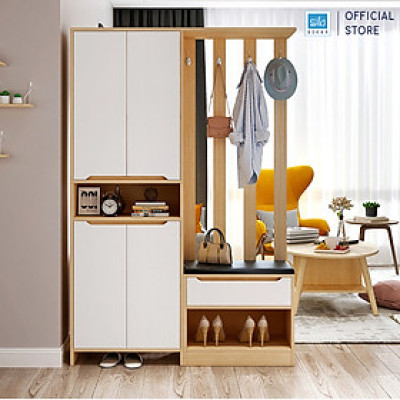 Tủ Gỗ Để Giày Kết Hợp Vách Ngăn Phòng Khách Hiện Đại SIB Decor KG26