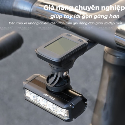 Đèn xe đạp chống nước UH-1000 3 bóng 1000 Lumens có led ban ngày, đèn trước xe đạp sạc USB Type-C, hợp kim nhôm (không kèm pad đỡ dài), đủ phụ kiện - Mai Lee