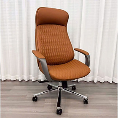 Ghế Trưởng phòng CM4609-P Nội thất Capta Ghế văn phòng nệm pvc lưng cao tay nhựa có ốp chân thép xoay nâng hạ gật gù Luxury Offiec Chair 