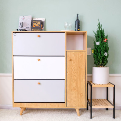 Kệ Giày Thông Minh 3S Có hộc phụ Gỗ cao cấp MDF