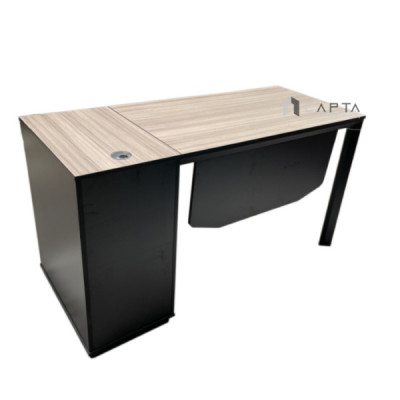 Bàn làm việc mặt gỗ MFC hiện đại TW2008-14W Nội thất Capta Bàn gỗ MFC chống thấm màu hạt dẻ phối đen thanh lịch