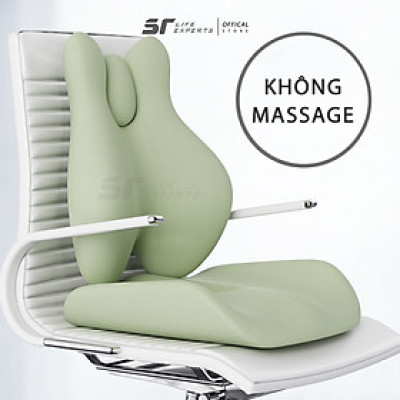 Combo Đệm Mông Và Tựa Lưng Công Thái Học Tích Hợp Massage Chườm Nóng Gối Cao Su Non Giảm Đau Cột Sống Lưng - Sairui
