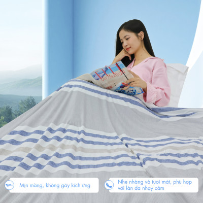 [CHĂN HÈ MÁT LẠNH] Mền lạnh I Cool Advance NIN House NM8035 2mx2m2 | Chăn chần bông Ice Silk lạnh như tencel, Chăn điều hoà nhiều độ