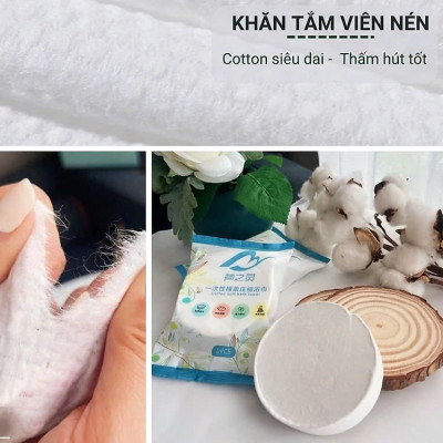 Khăn tắm nén du lịch vải cotton mềm mại thấm hút tốt, tiện lợi kích thước 70x140 cm dùng nhiều lần - compressed towel