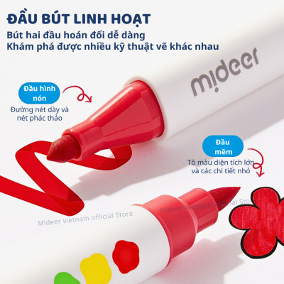 Bút màu nước cho bé Mideer, bút lông xóa được an toàn cho bé Washable Marker