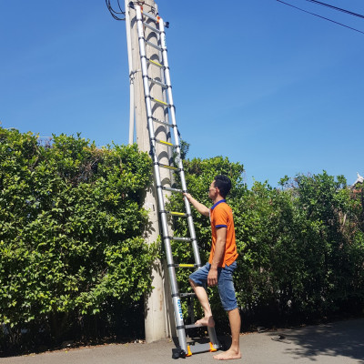 Thang Nhôm Rút Đa Năng Có Bánh Xe - 8.0 Mét