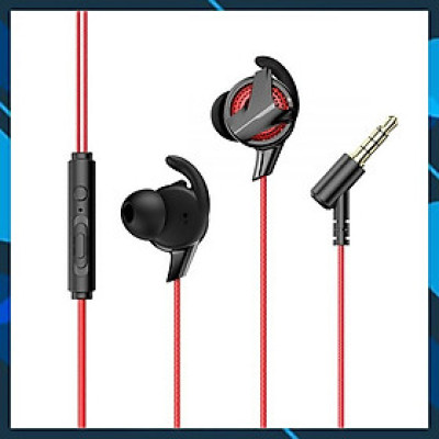 Tai nghe nhét tai hỗ trợ đàm thoại cho game thủ hiệu Baseus Gamo earphone H15 (thiết kế elbow, âm thanh Hifi surround, hỗ trợ gắn 2 micro)  - Hàng chính hãng