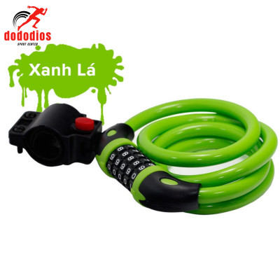 Khóa xe đạp dây lõi thép 5 số dài 120cm – Chọn Màu – Bộ Khóa Xe Máy Thông Minh Chống Trộm Cao Cấp Chính Hãng dododios
