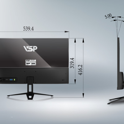 Màn hình Tràn viền Gaming 24inch VSP IP2408S (23.8" IPS FHD 75Hz, HDMI+VGA+Audio 3.5) - Hàng chính hãng TECH VISION phân phối