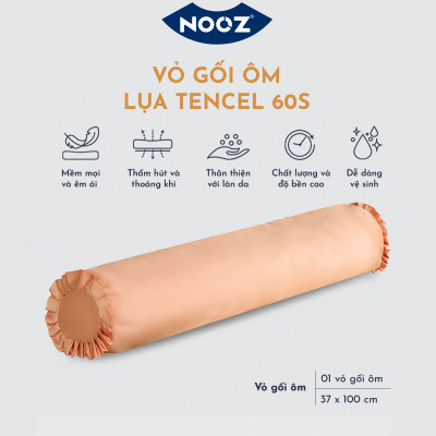 Vỏ Gối Ôm Lụa 60s NOOZ Bedding 37x100 cm Trơn Nhiều Màu Vải Mềm Mịn Kháng Khuẩn Bảo Vệ Làn Da