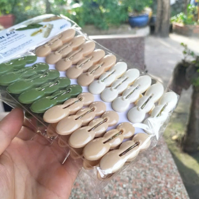 Vỉ 20 Kẹp Quần Áo Nhựa Việt Nhật 2835 Kẹp Củ Lạc Phơi Đồ Tiện Ích - Hàng Việt Nam