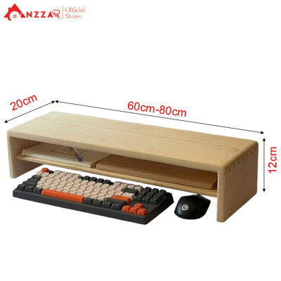 Kệ Màn Hình Máy Tính Monitor Sơn Phủ Bóng Kệ Gỗ Kê Màn Hình Uốn Cong Có Ngăn Kéo Độc Đáo Sang Trọng Anzzar-08