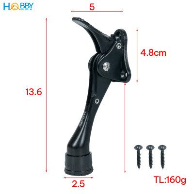 Chặn cửa móng ngựa một chiều có lẫy bật sơn đen Hobby home decor CMG3