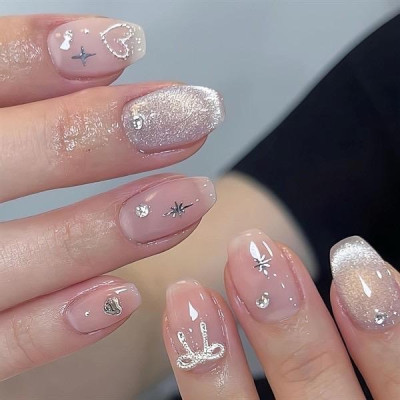 Set 30 Charm Nơ Tim Hàn Quốc Kim Loại Mix Làm Nail Siêu Xinh, Trang Trí Móng Sang Trọng Nữ Women