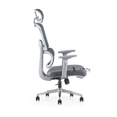 Ghế văn phòng lưng cao có tựa đầu chống mỏi cổ màu xám CM4553-2M Nội thất Capta Ghế làm việc lưng lưới hiện đại nhập khẩu lưng ghế ngả đa chiều tay nhựa chữ T chân xoay thép mạ chrome nâng hạ độ cao office chair hcm