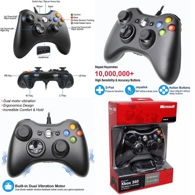 Gamepad Tay cầm chơi Game X360 dây USB cho máy tính Laptop hàng nhập khẩu