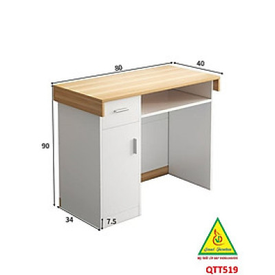 Bàn thu ngân, bàn lễ tân, bàn tính tiền bằng gỗ MDF QTT519 - NỘI THẤT LẮP RÁP VIENDONGADV