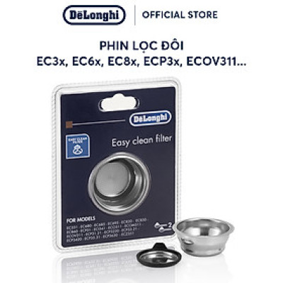 [Hàng chính hãng] Phin lọc đôi cho máy pha cà phê DeLonghi EC3x, EC6x, EC8x, ECP3x, ECOV311,...