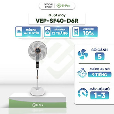 [Hàng chính hãng] Quạt đứng VEP-SF40-D6R - Hẹn giờ 9 tiếng - 3 cấp độ gió linh hoạt